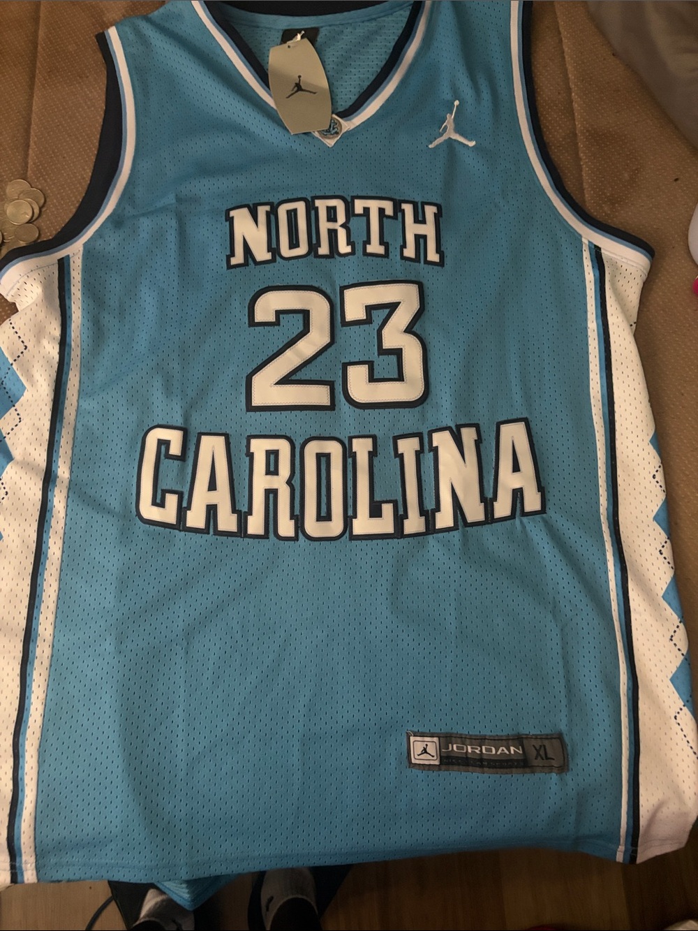 Jordan Carolina Blue #23 Basketball Jersey - White Trim